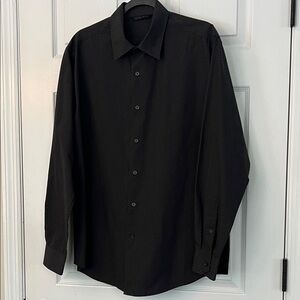 Axist Men's Black Pin Pattern Dress Shirt